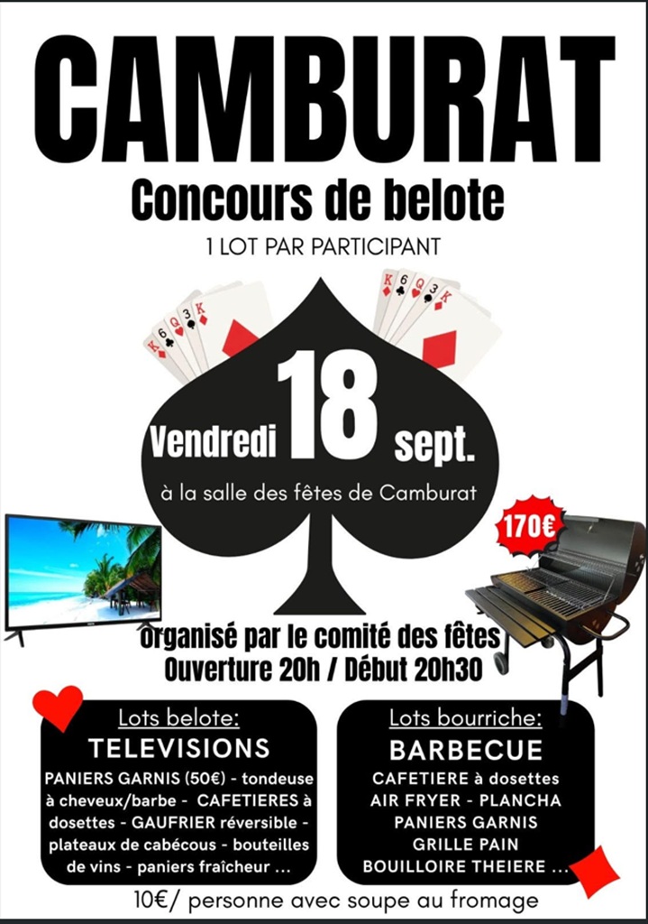 Concours de belote à Camburat Camburat