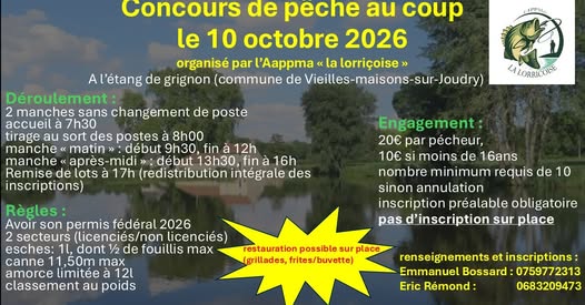 Concours de pêche au coup  Vieilles-Maisons-sur-Joudry