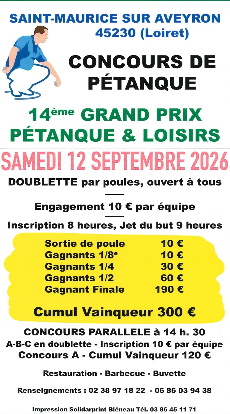 Concours de pétanque  Saint-Maurice-sur-Aveyron