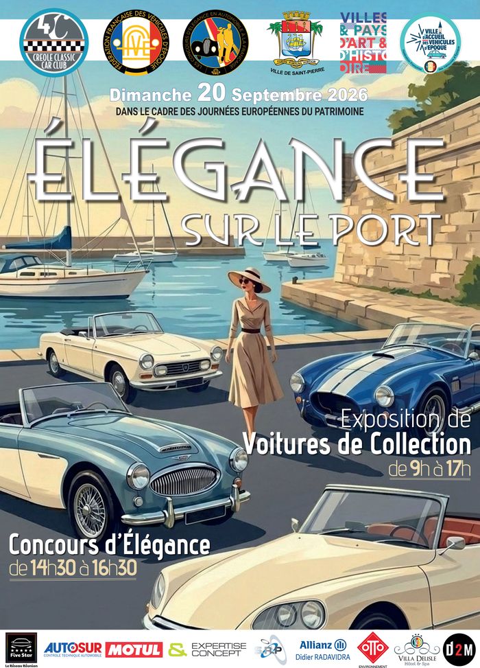 Concours d’élégance et exposition de voitures anciennes, Port Lislet-Geoffroy, Saint-Pierre