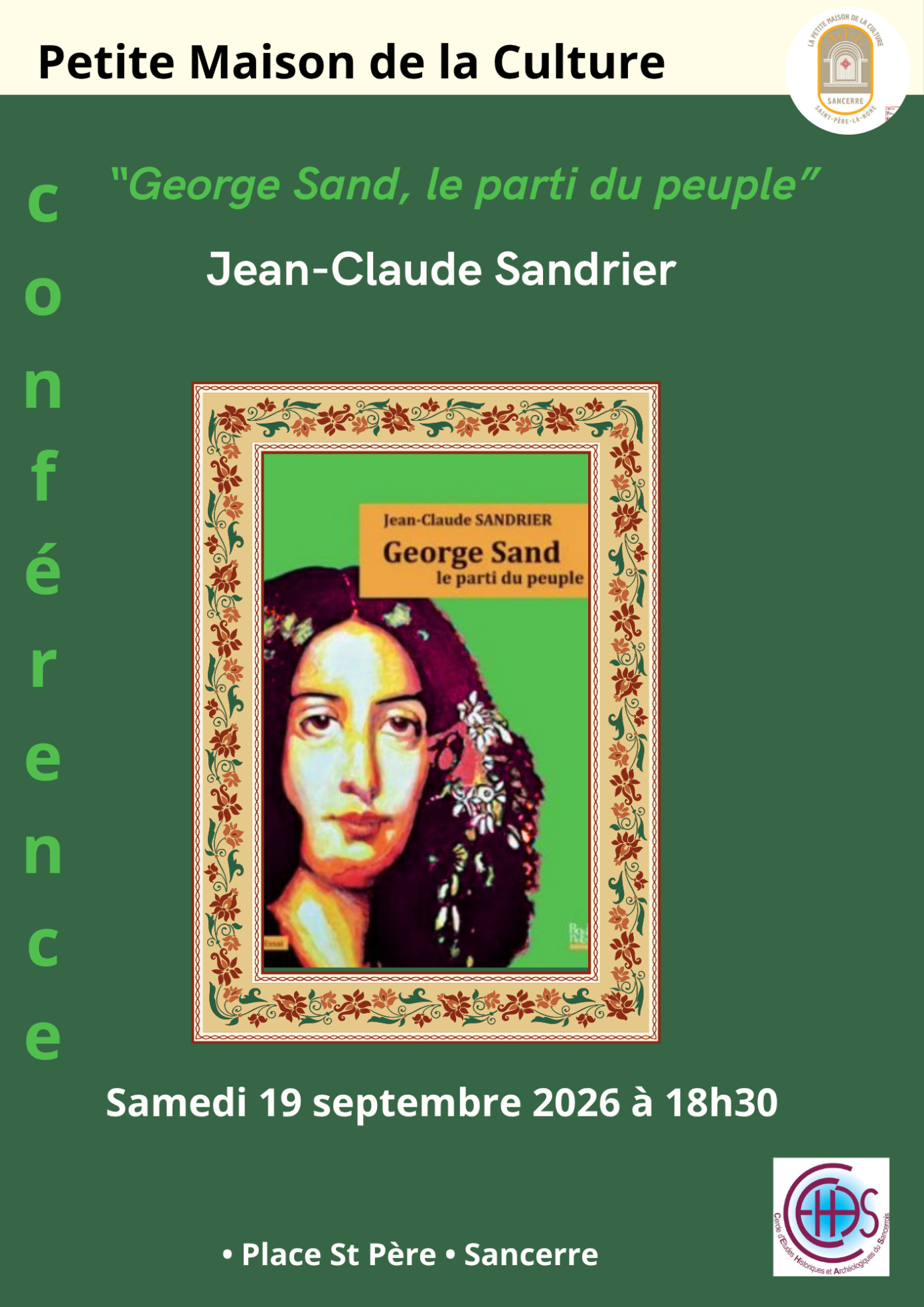 [Conference] George Sand, le parti du peuple par Jean-Claude Sandrier  Sancerre