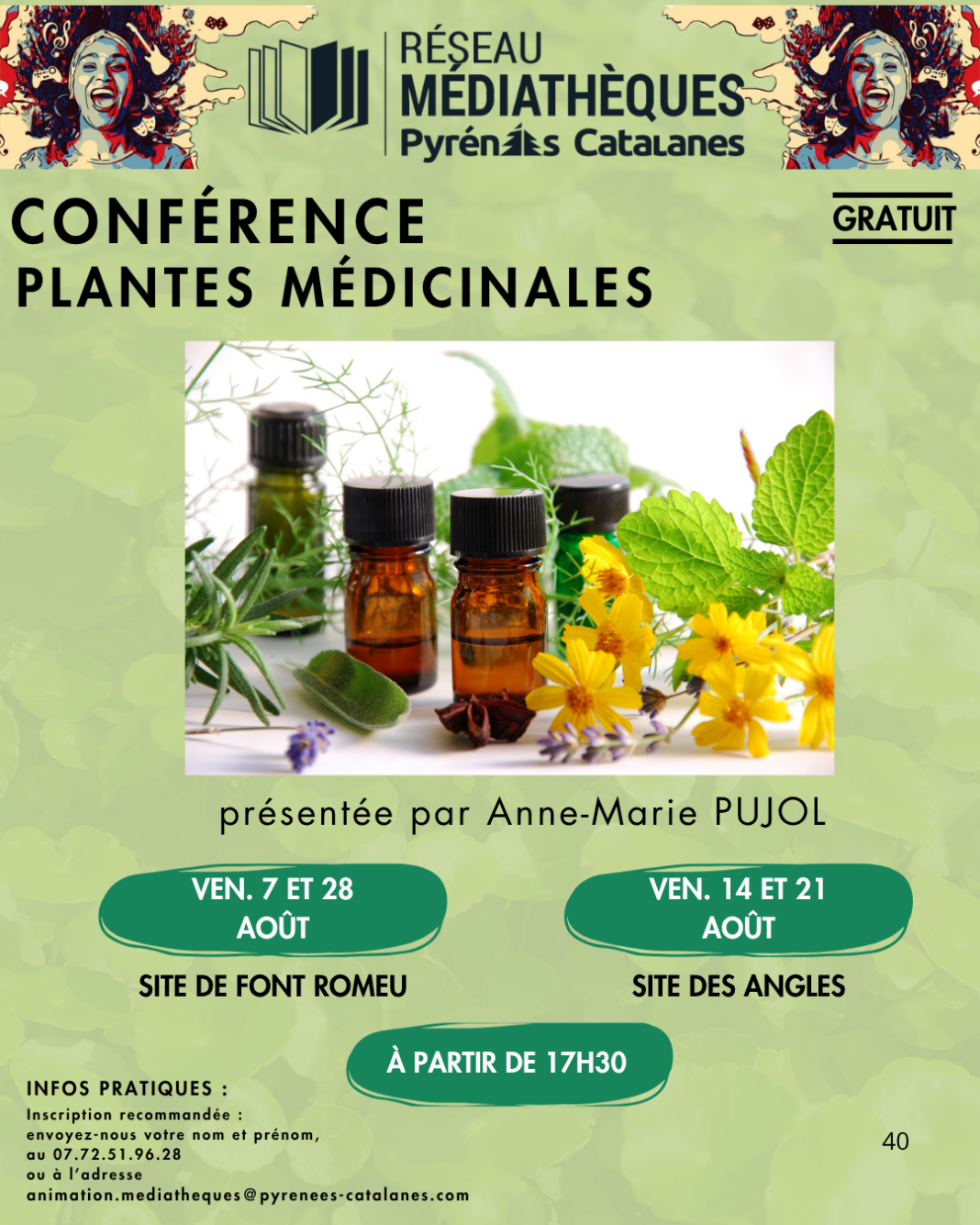 CONFÉRENCE PLANTES MÉDICINALES 28 AOÛT  Font-Romeu-Odeillo-Via