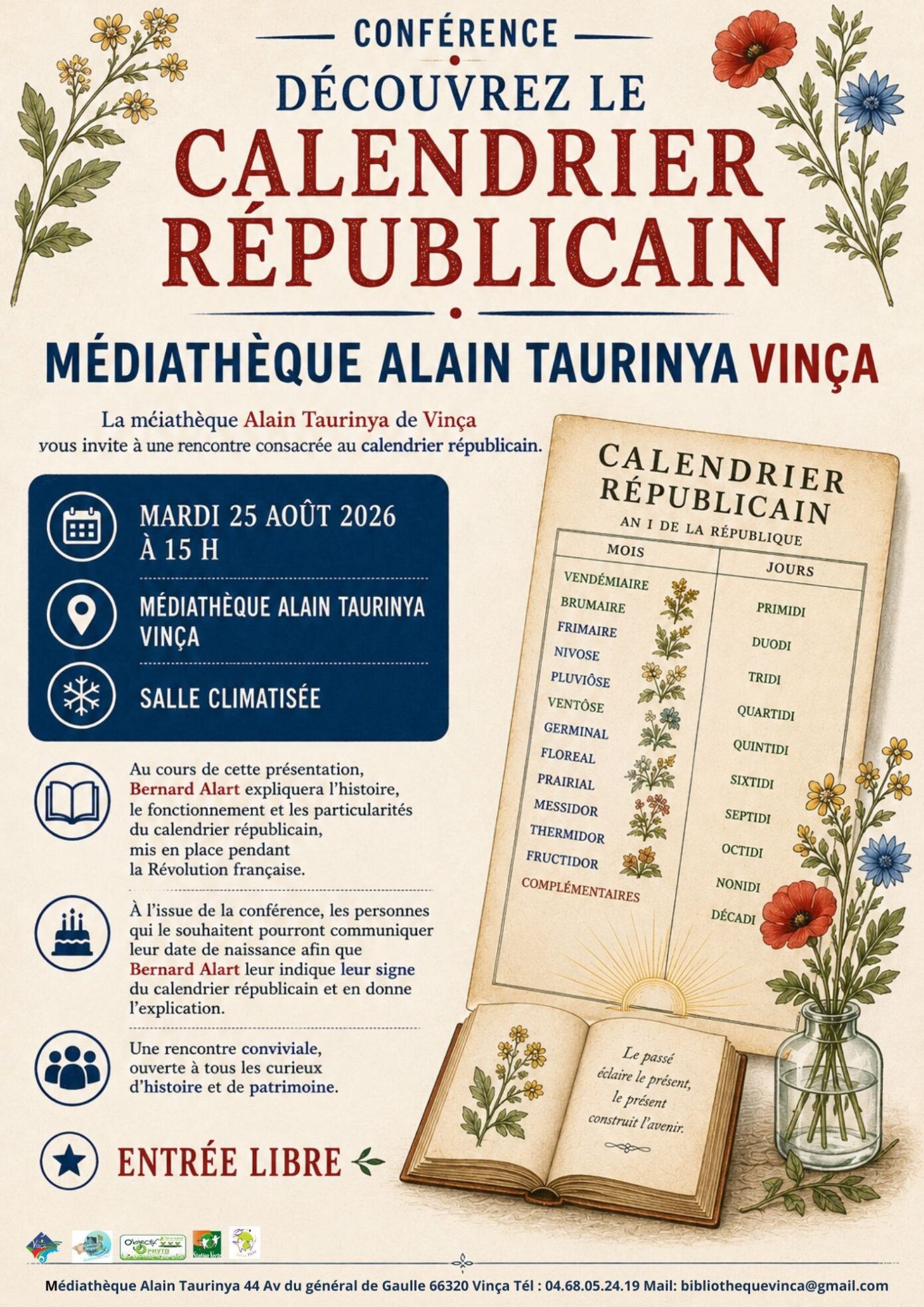 CONFÉRENCE SUR LE CALENDRIER RÉPUBLICAIN Vinça