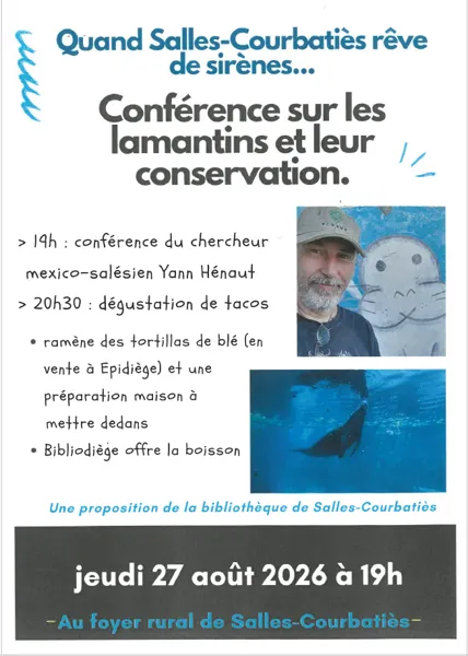 Conférence sur les lamantins et leur conservation  Salles-Courbatiès