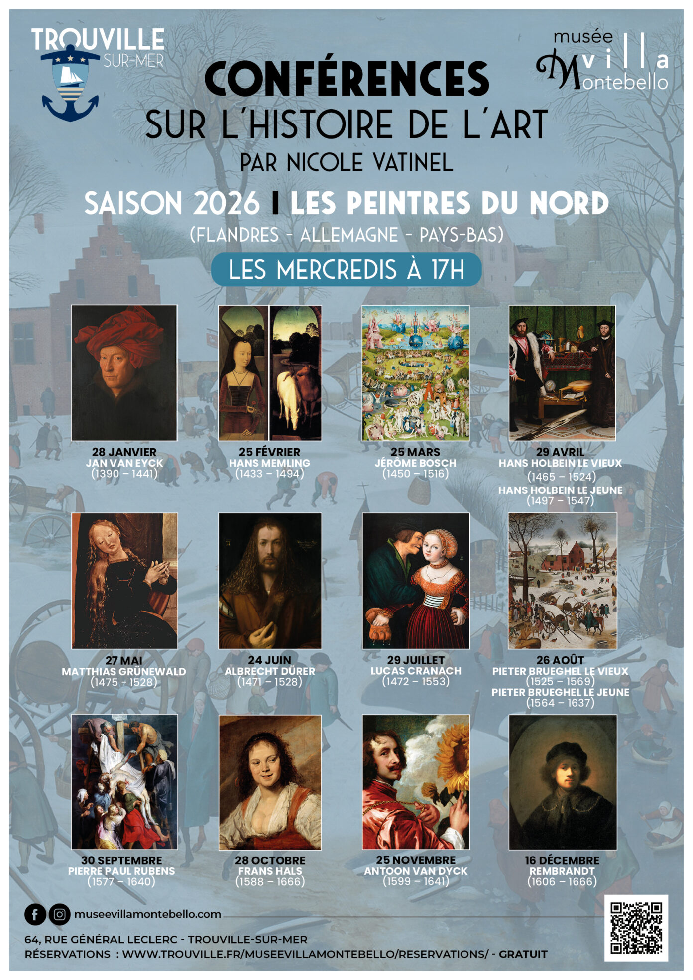 Conférences sur l’histoire de l’art Les peintres du Nord Musée Villa Montebello Trouville-sur-Mer