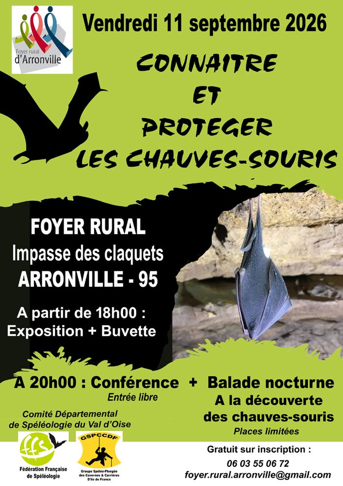 Connaître et protéger les chauves-souris à Arronville Foyer rural Arronville