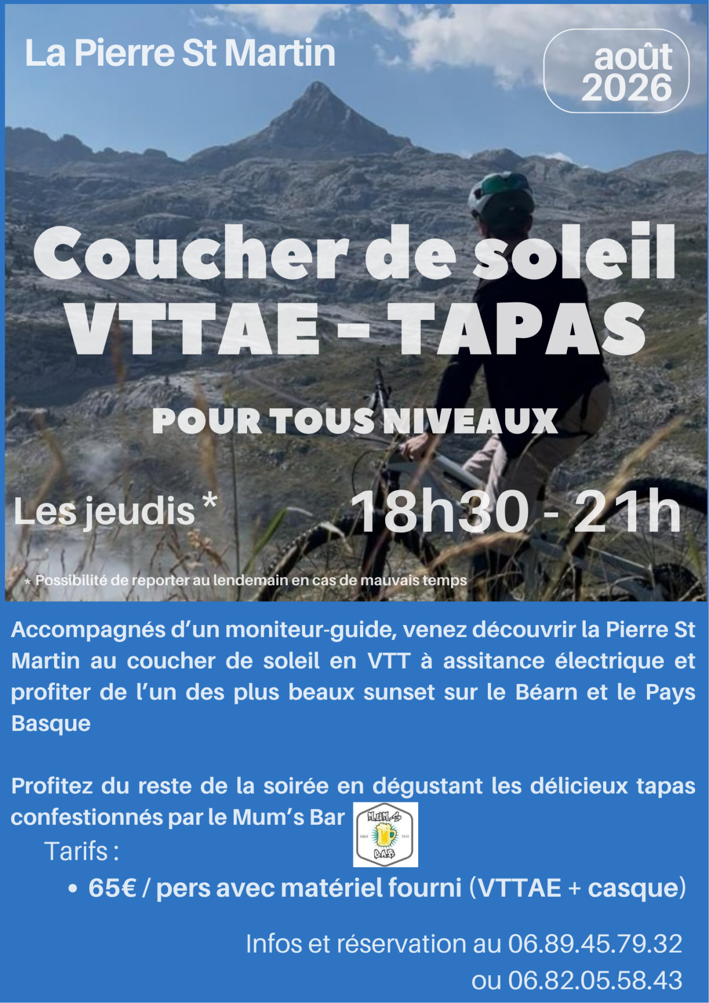 Coucher de soleil VTTAE tapas  Arette