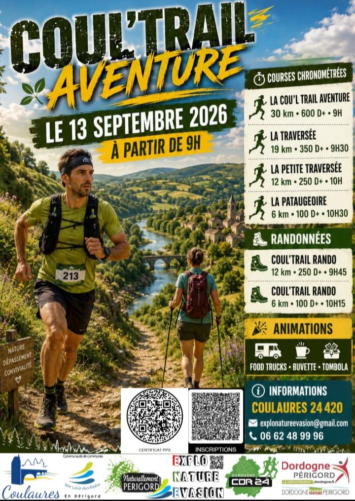 COUL&rsquo;TRAIL Aventure route des deux rivières Coulaures