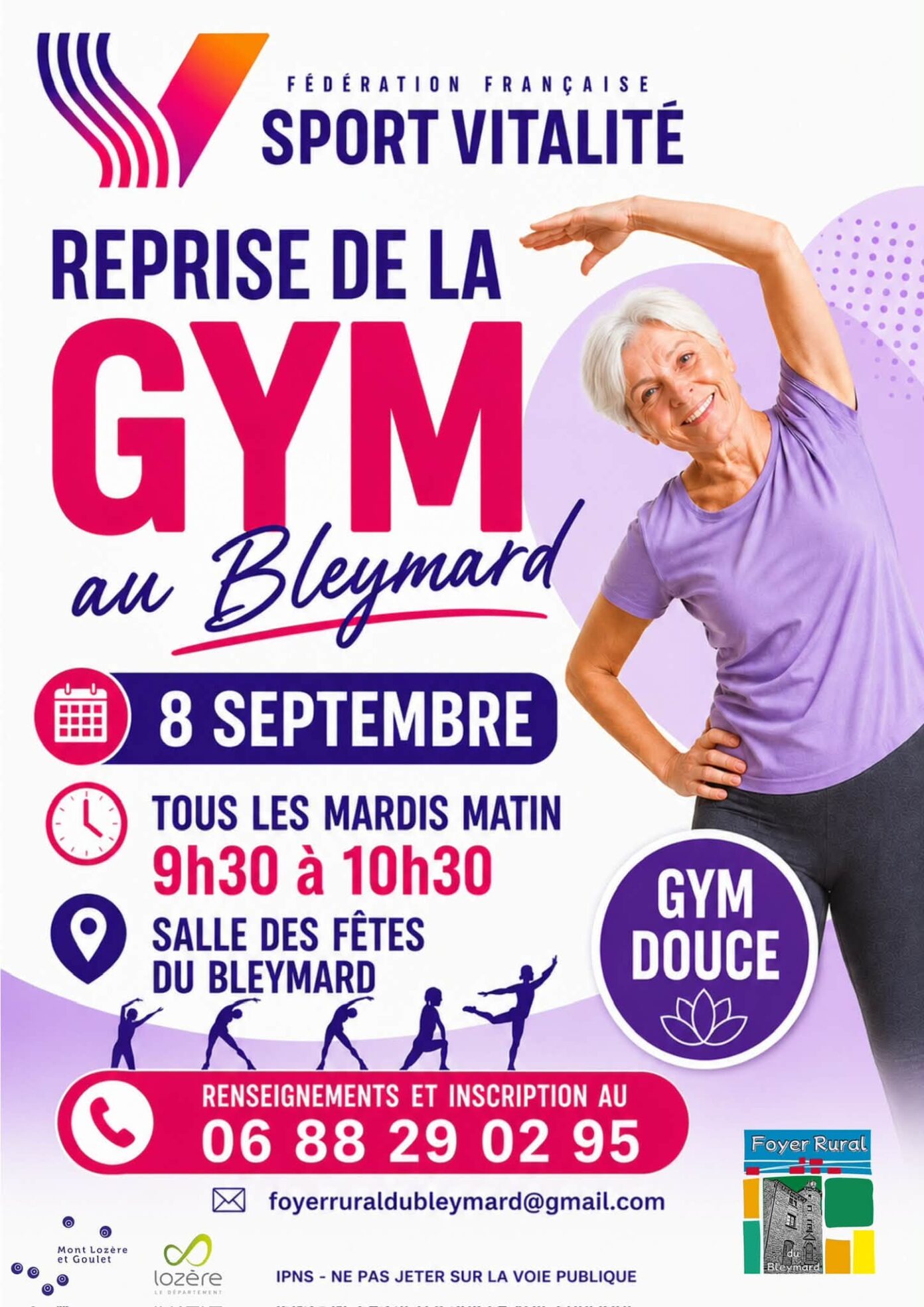 COURS DE GYMNASTIQUE Salle des fêtes Mont Lozère et Goulet
