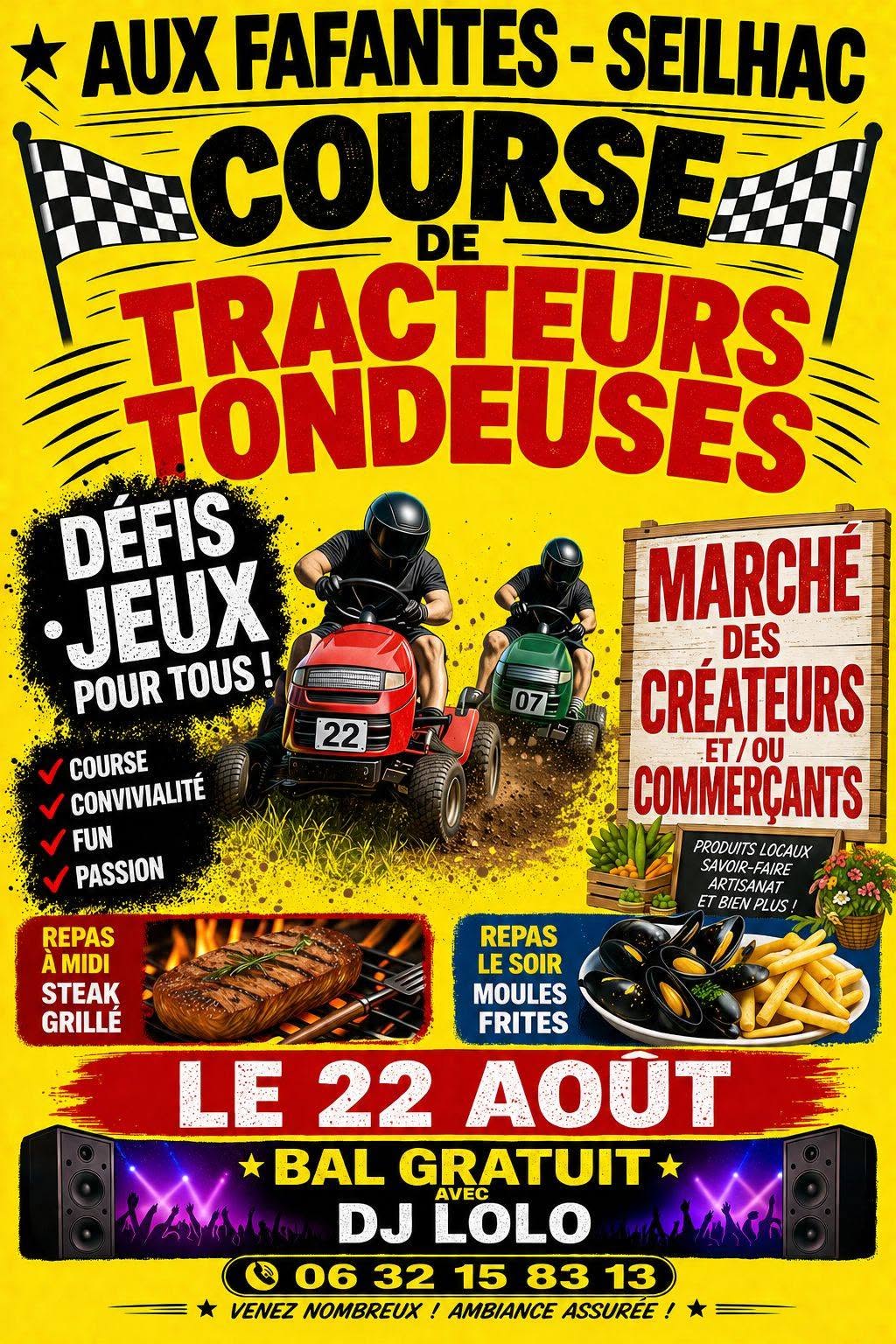 Course de tracteurs tondeuses Seilhac le Lac Seilhac