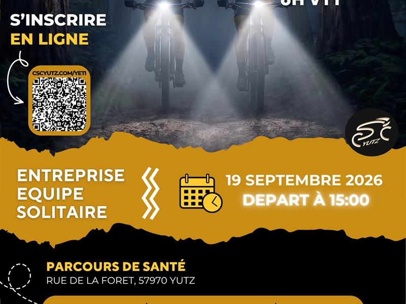 Course d’endurance VTT La YETI 2026 rue de la forêt Yutz