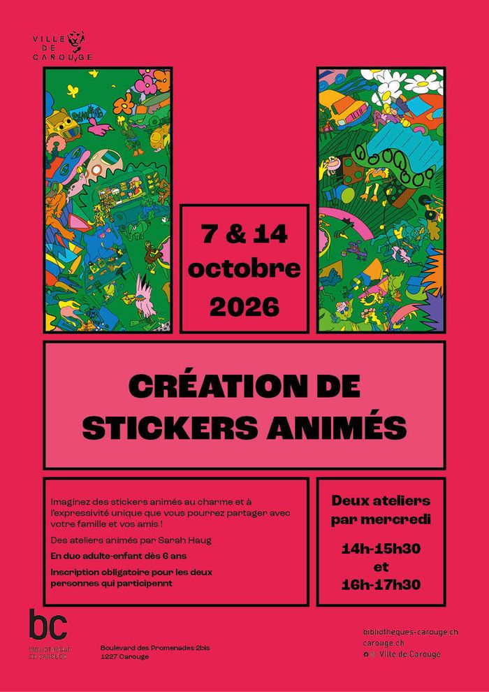 Création de stickers animés Bibliothèque de Carouge Carouge