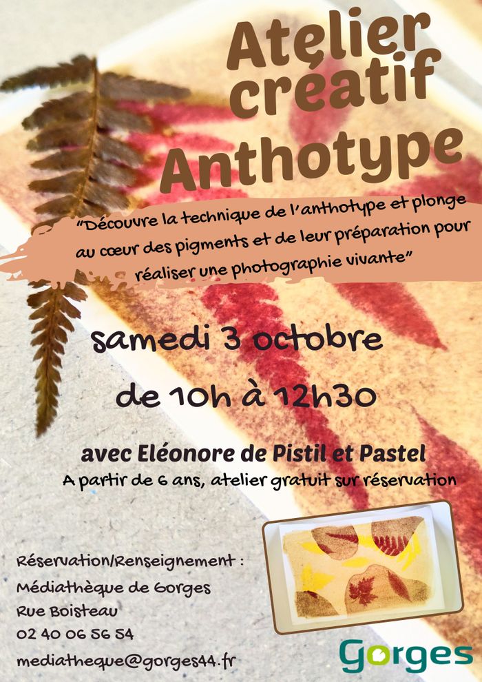 Découverte de l’anthotype, Médiathèque Au fil des mots, Gorges