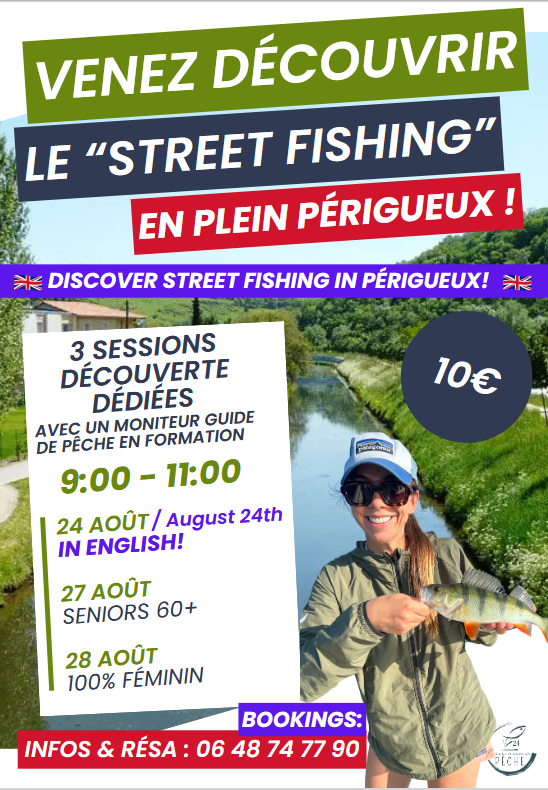 Découverte street fishing Séniors 60 ans et + Moulin du Rousseau Périgueux