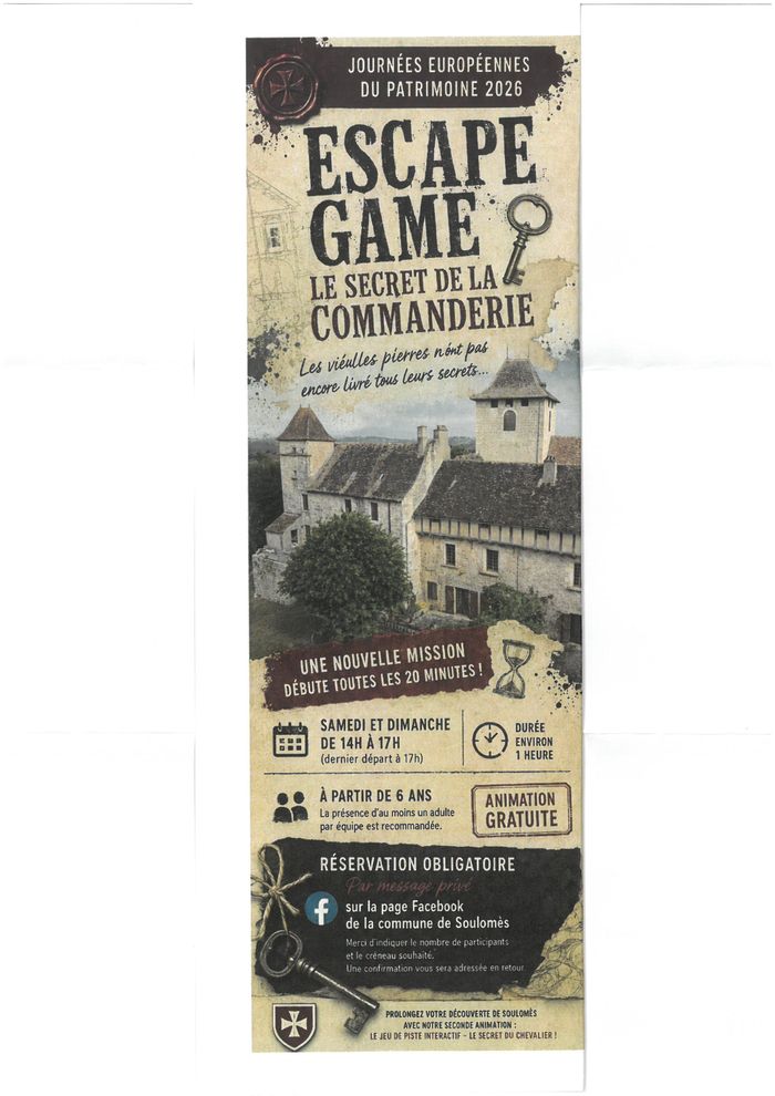 Découvrez Le Secret de la Commanderie – Escape Game, Commanderie hospitalière de Soulomès, Soulomès