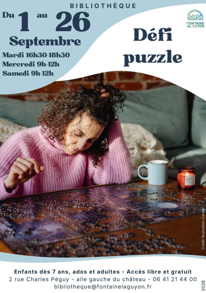 Défi puzzle à la bibliothèque Fontaine-la-Guyon