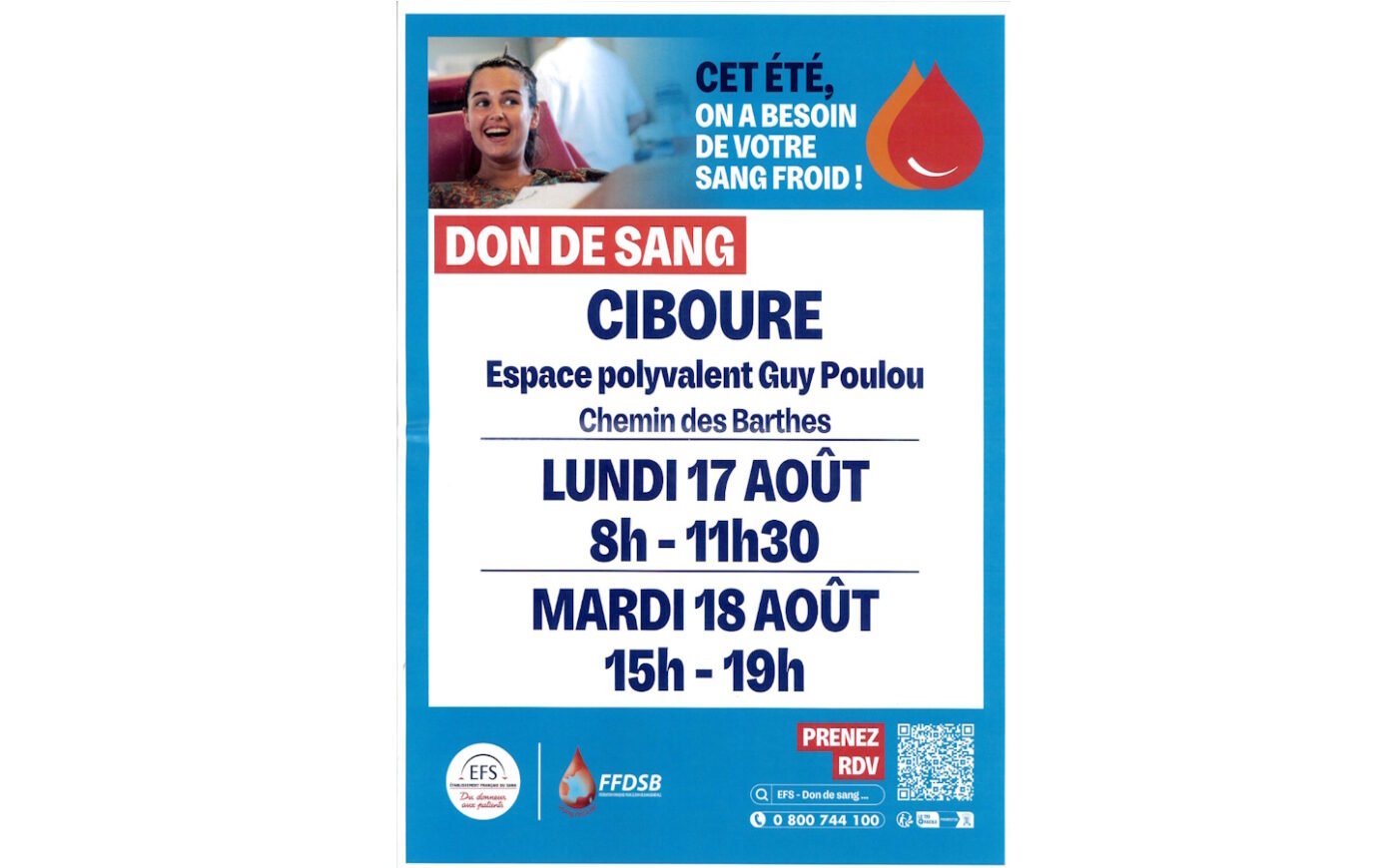 Don de sang Espace polyvalent Ciboure