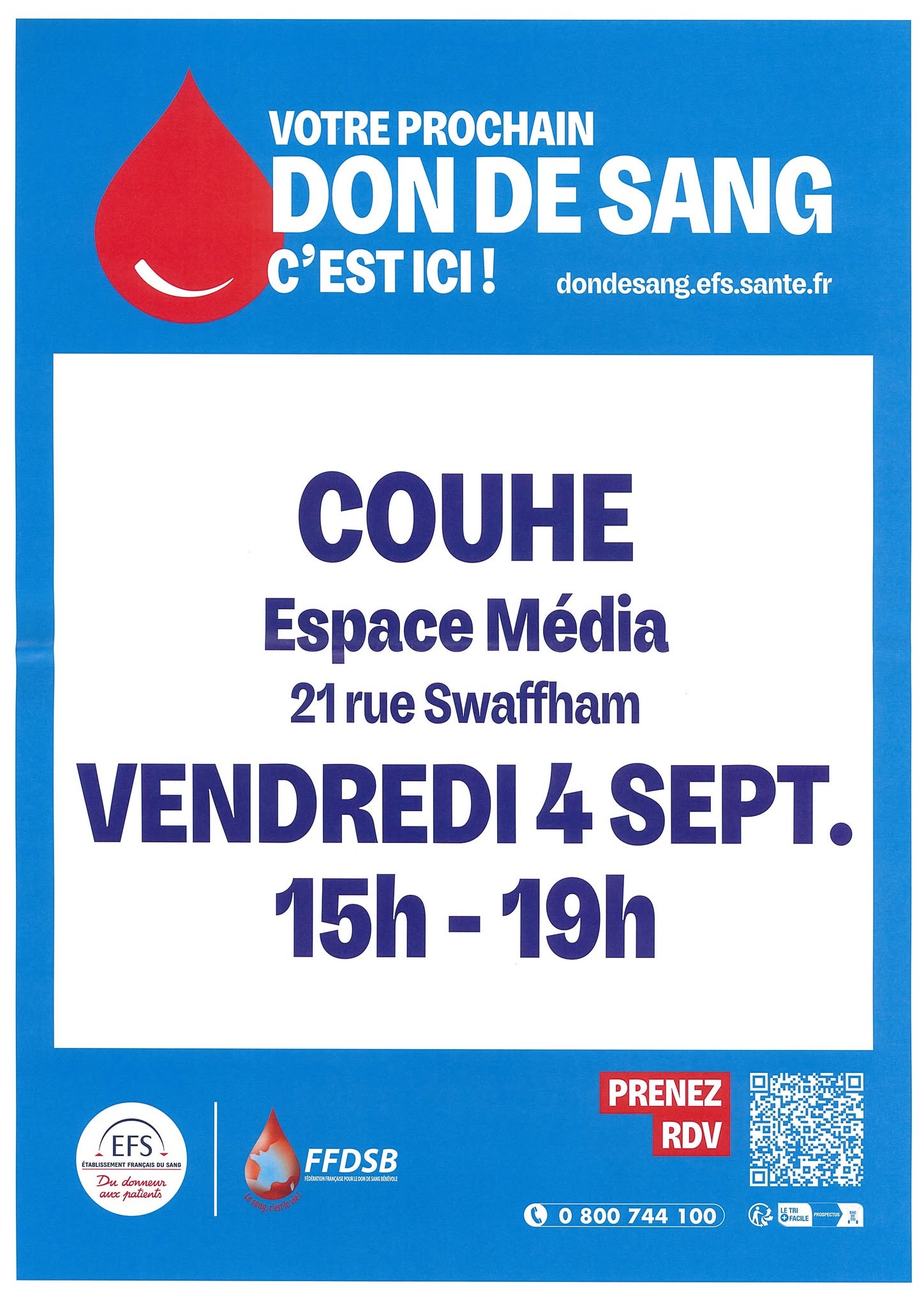 Don de sang 21 rue Swaffham Valence-en-Poitou 2026-09-04