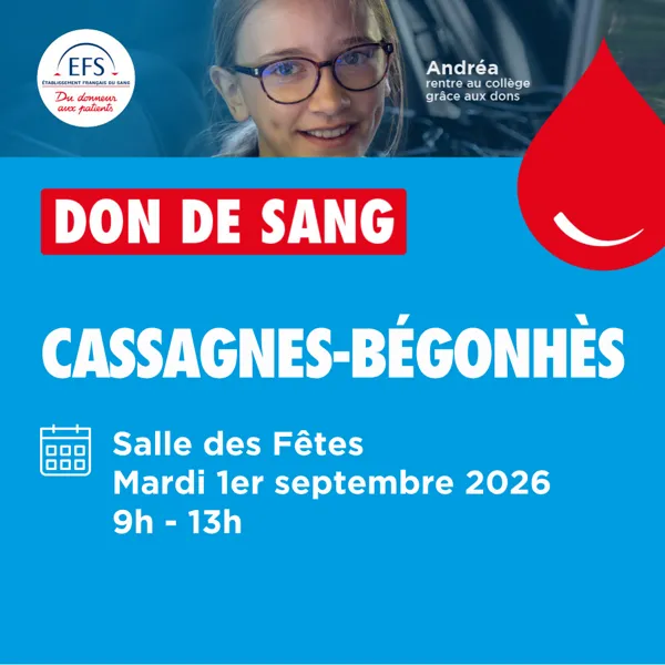 Don du sang Avenue de Lodève Cassagnes-Bégonhès 2026-09-01