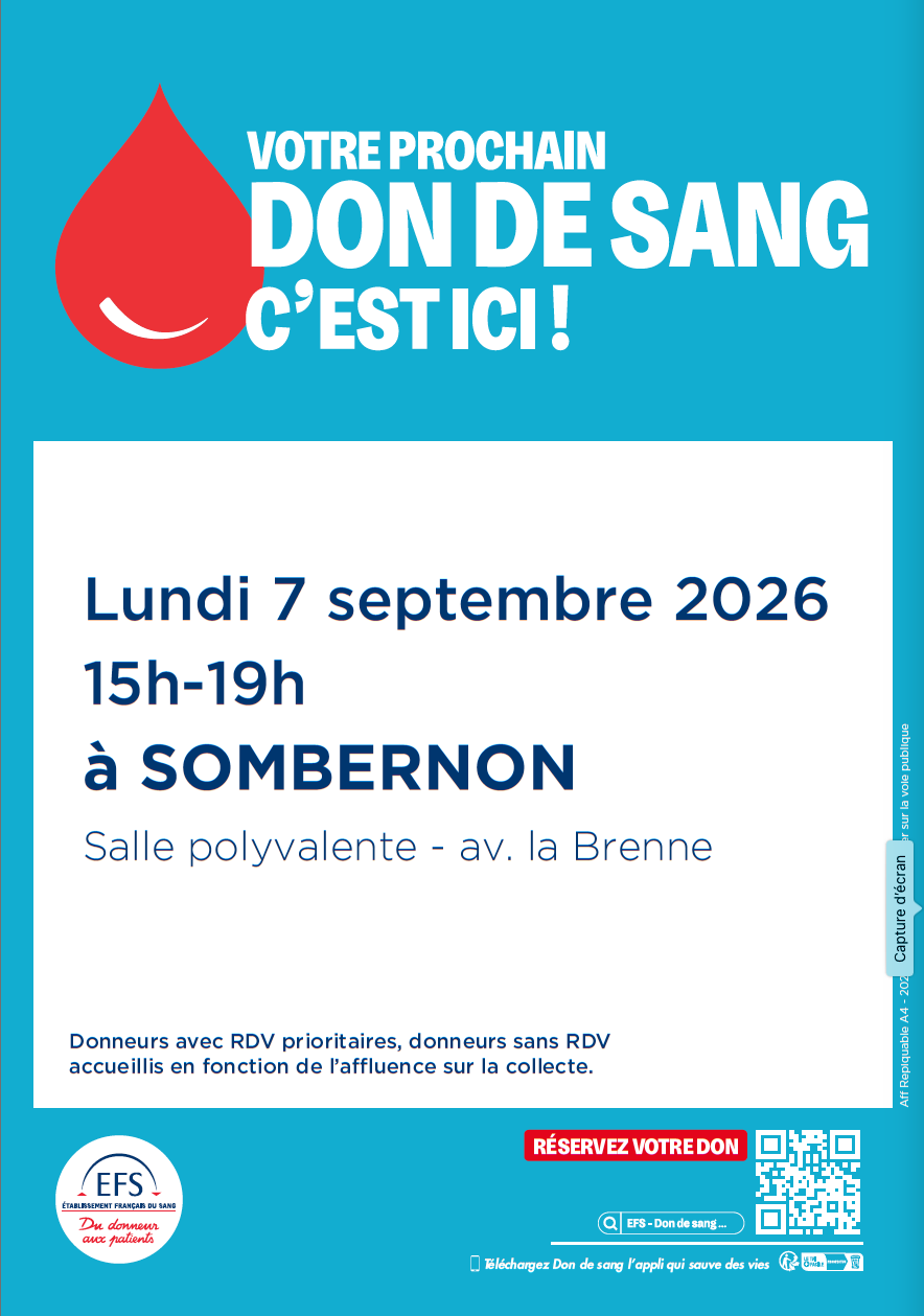 Don du Sang Salle polyvalente Sombernon