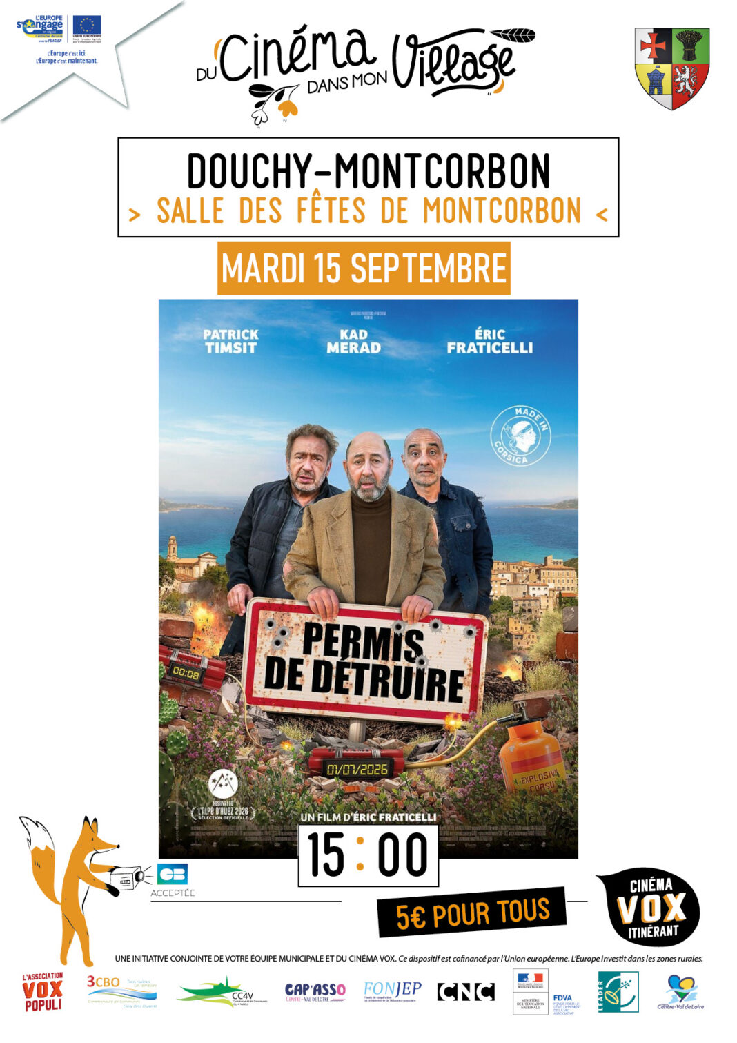 Du cinéma dans mon village Permis de détruire Douchy-Montcorbon