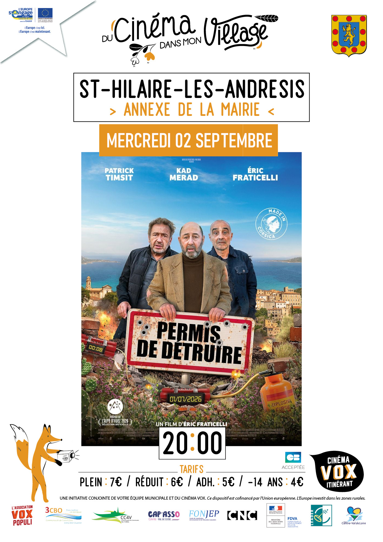 Du cinéma dans mon village PERMIS DE DETRUIRE 9 Grande Rue Saint-Hilaire-les-Andrésis 2026-09-02