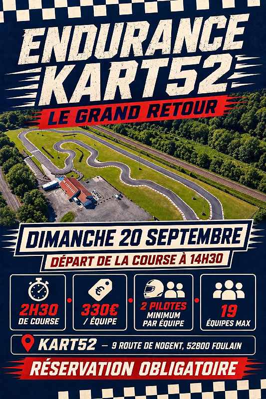 Endurance Kart52 le grand retour  Foulain