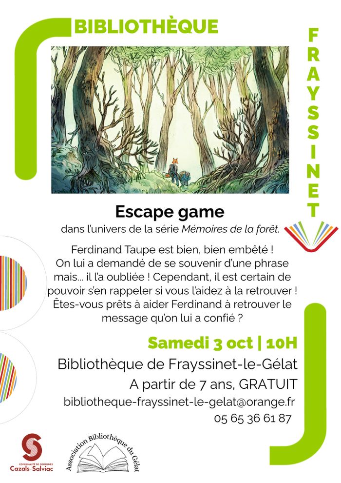 Escape game Bibliothèque Intercommunale de Frayssinet-le-Gélat Frayssinet-le-Gélat