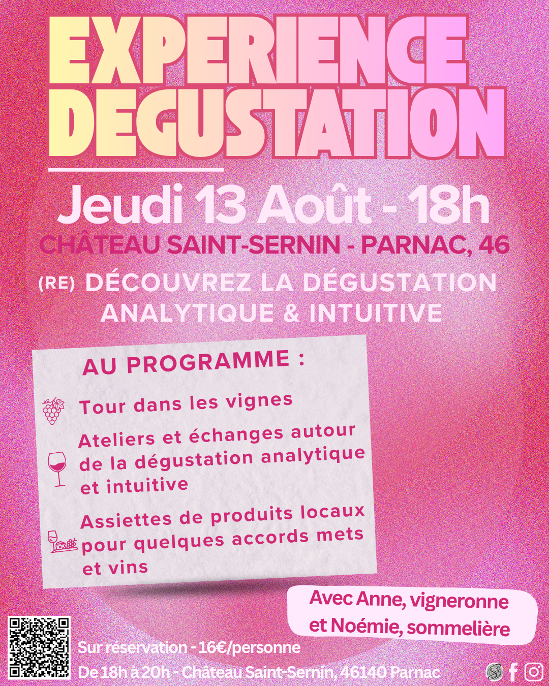 Expérience dégustation Les Landes Parnac 2026-08-13