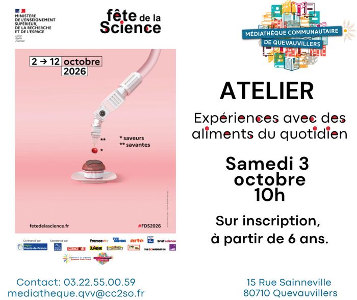 Expériences avec des aliments du quotidien, Médiathèque Communautaire De Quevauvillers, Quevauvillers