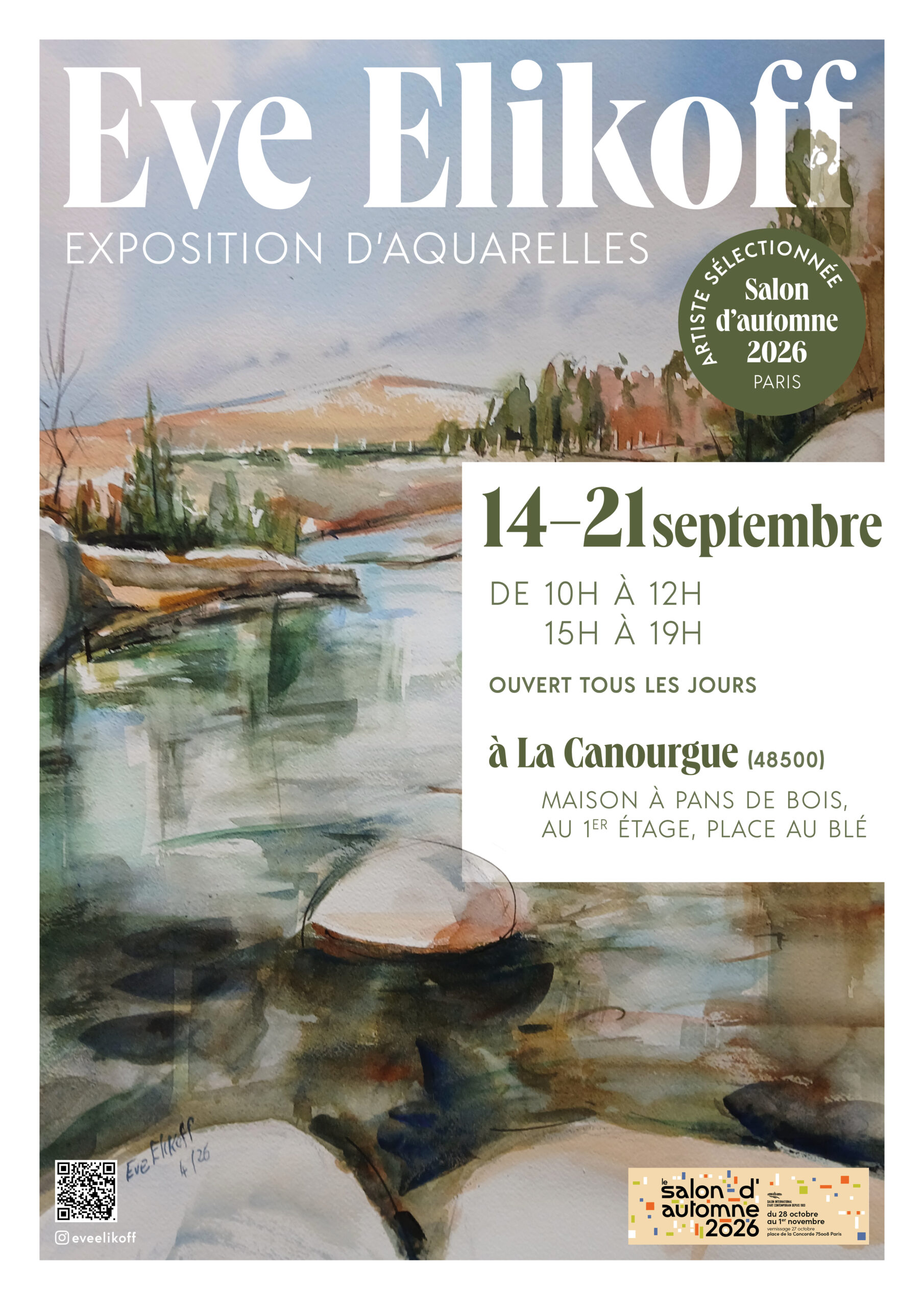 EXPO À L'OFFICE EVE ELIKOFF Maison à Pan de Bois La Canourgue 2026-09-14