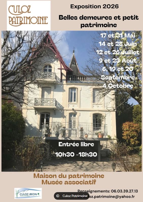 Exposition belles demeures et petit patrimoine, Maison du patrimoine, Culoz-Béon