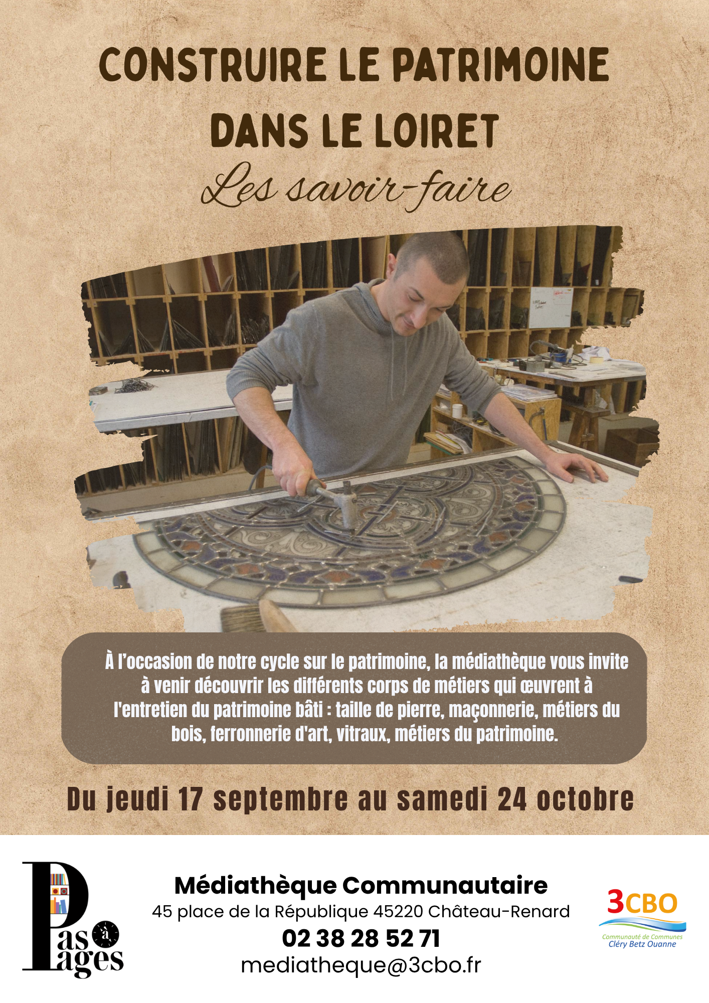 Exposition Construire le patrimoine 45 Place de la République Château-Renard 2026-09-17