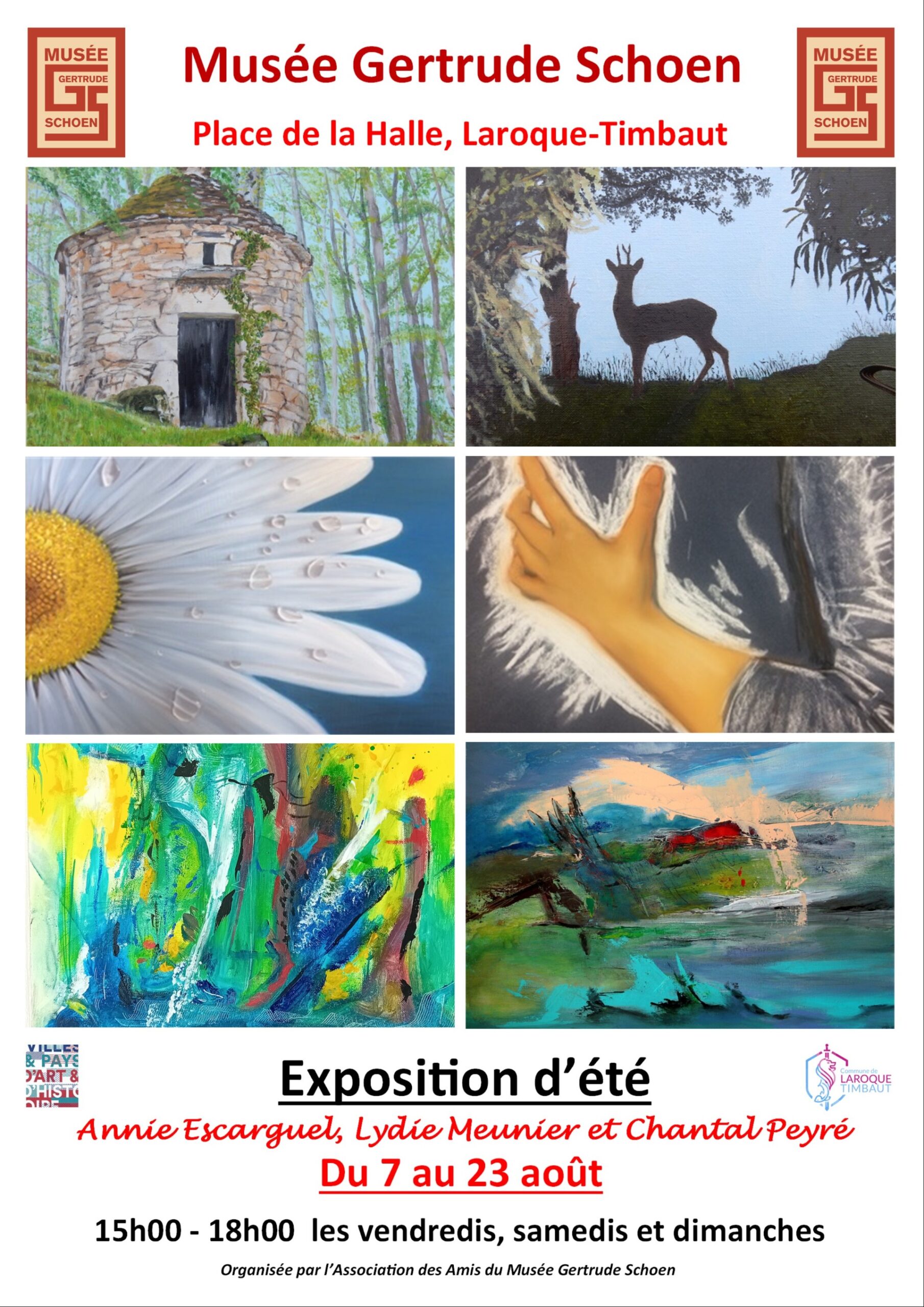 Exposition de peintures au Musée Gertrude Schoen 2026 9 Place de la Halle Laroque-Timbaut 2026-08-07