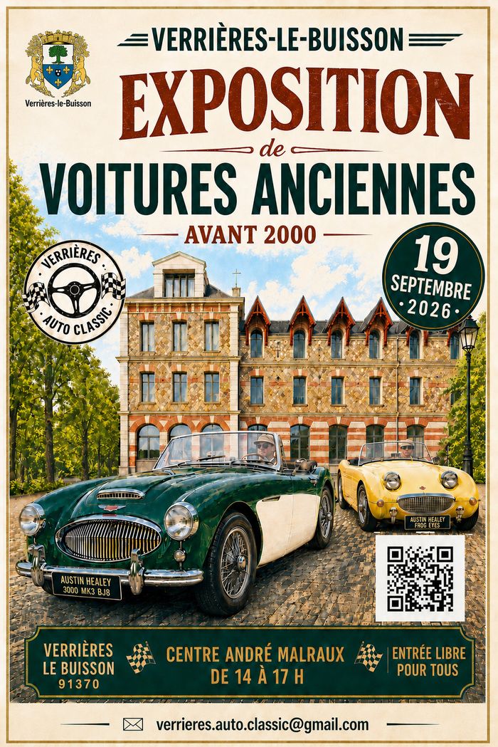 Exposition de voitures anciennes, Centre Culturel André Malraux, Verrières-le-Buisson
