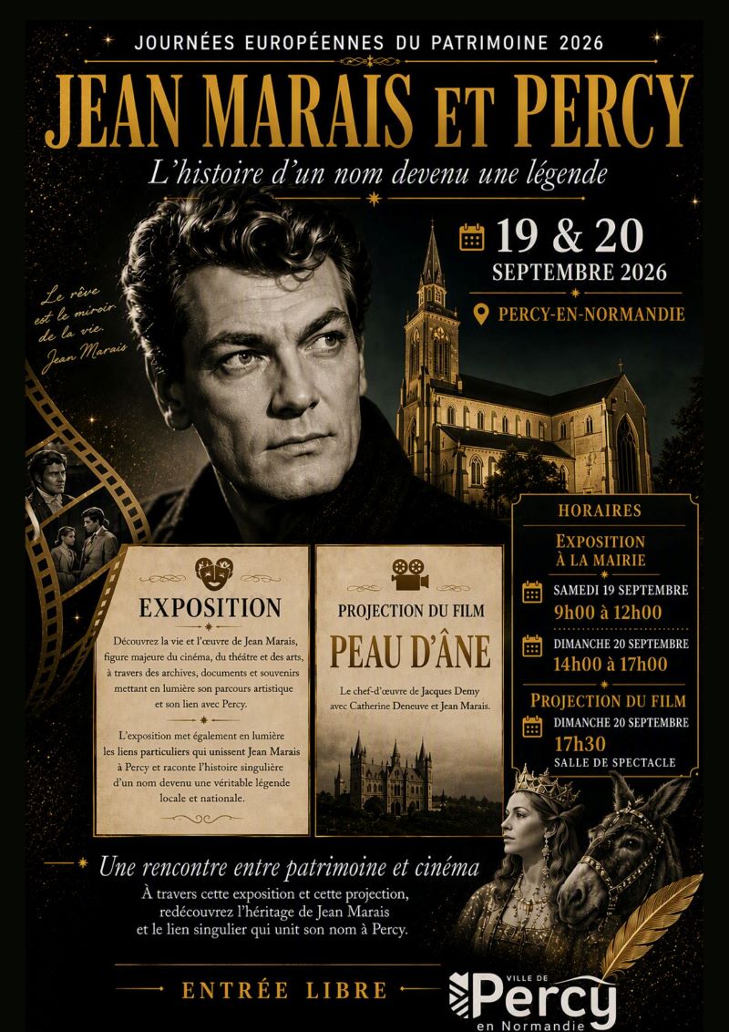 Exposition Jean Marais et Percy L'histoire d'un nom devenu une légende Place Cardinal Grente Percy-en-Normandie 2026-09-19