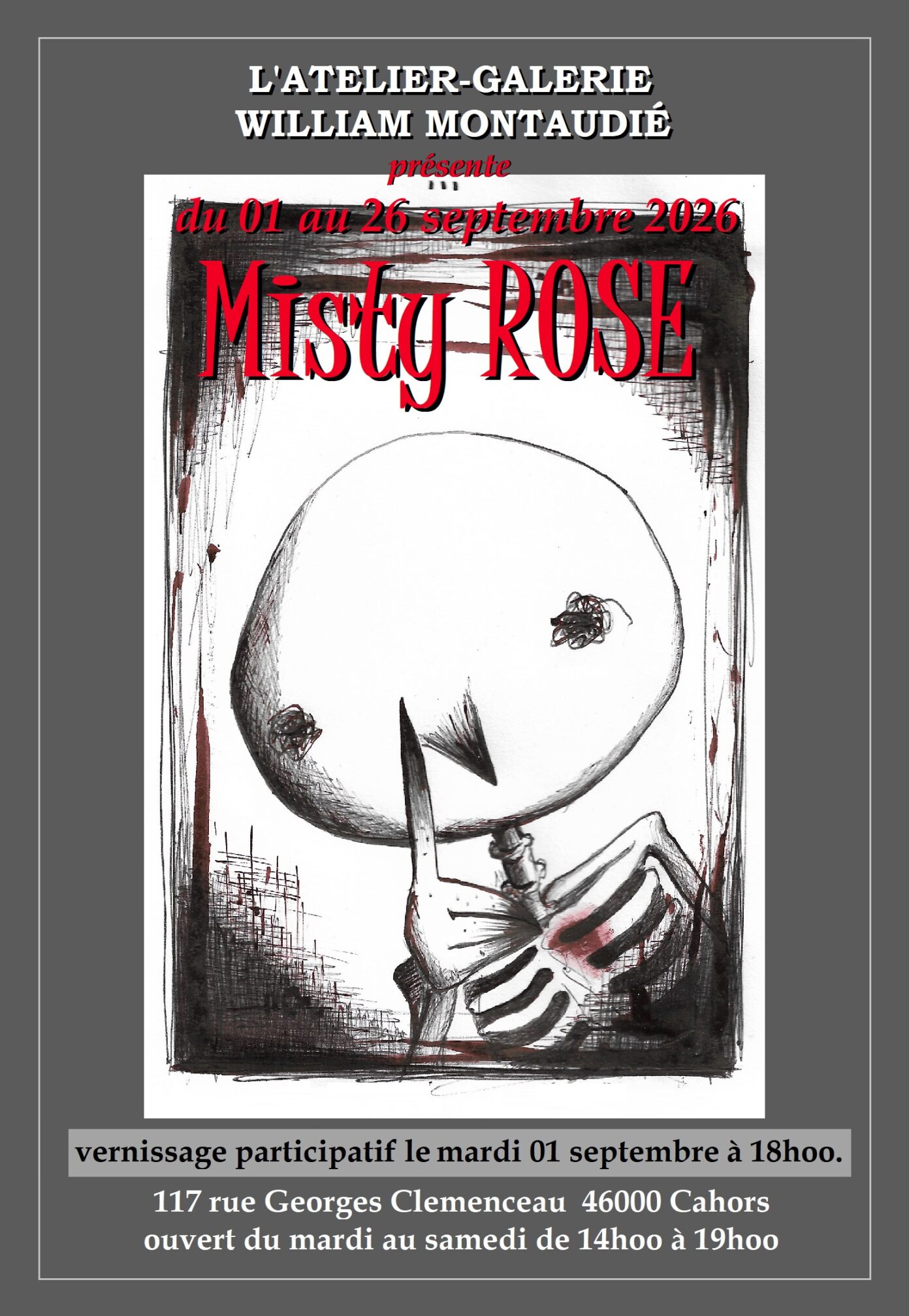 Exposition Misty Rose à l’Atelier-Galerie William Montaudié Cahors