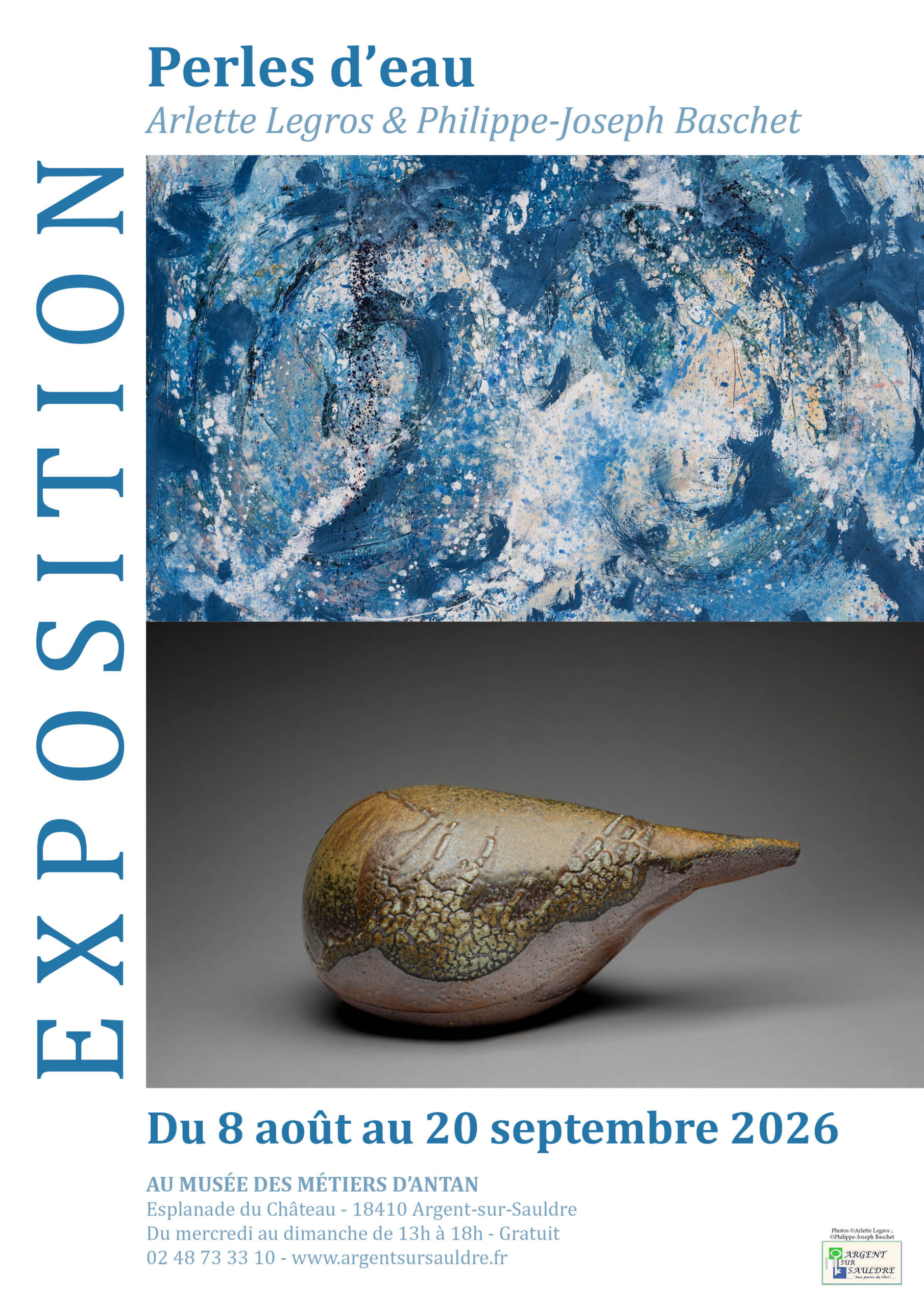 Exposition “Perles d’eau” d’Arlette Legros et Philippe-Joseph Baschet Musée des Métiers d'Antan Argent-sur-Sauldre 2026-08-08