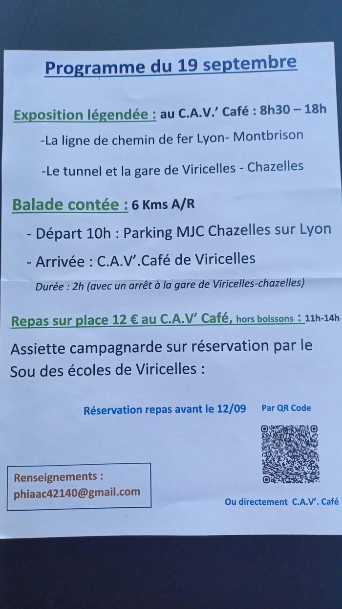 Exposition sur la ligne Lyon-Montbrison ouverte il y a 150 ans, Cav&rsquo;café Viricelles, Viricelles