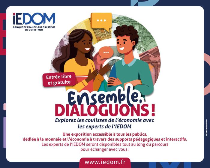 Exposition sur l’économie « Ensemble dialoguons » de l’IEDOM à l’IAE de La Réunion, IAE de La Réunion, Saint-Denis