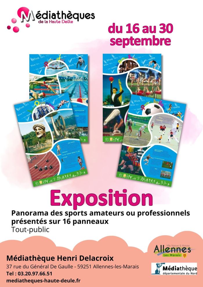 Exposition – Vive les sports, Médiathèque Henri Delacroix – Allennes-les-Marais, Allennes-les-Marais