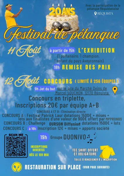 Festival de Pétanque Patrick Laur 20 ans Réquista