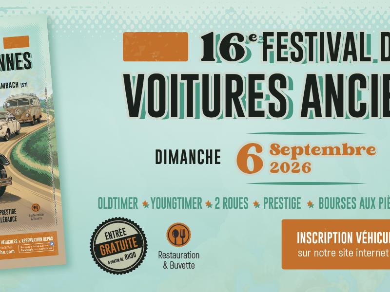 Festival de voitures anciennes 8 rue du Stade Hambach 2026-09-06