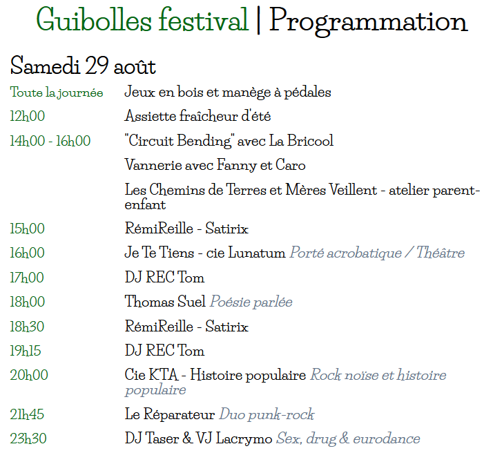 Festival Guibolles Saint-Martial-le-Mont