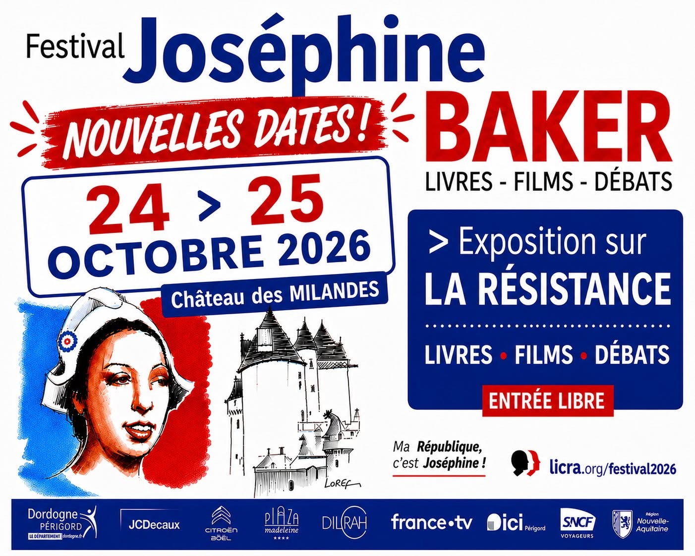 Festival Joséphine Baker Château des Milandes Castelnaud-la-Chapelle 2026-10-24