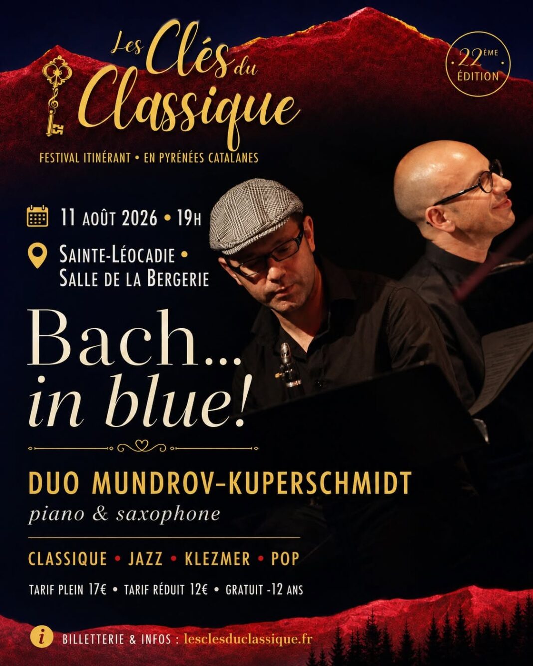 FESTIVAL LES CLES DU CLASSIQUE BACH… IN BLUE! DUO MUNDROV-KUPERSCHMIDT Sainte-Léocadie