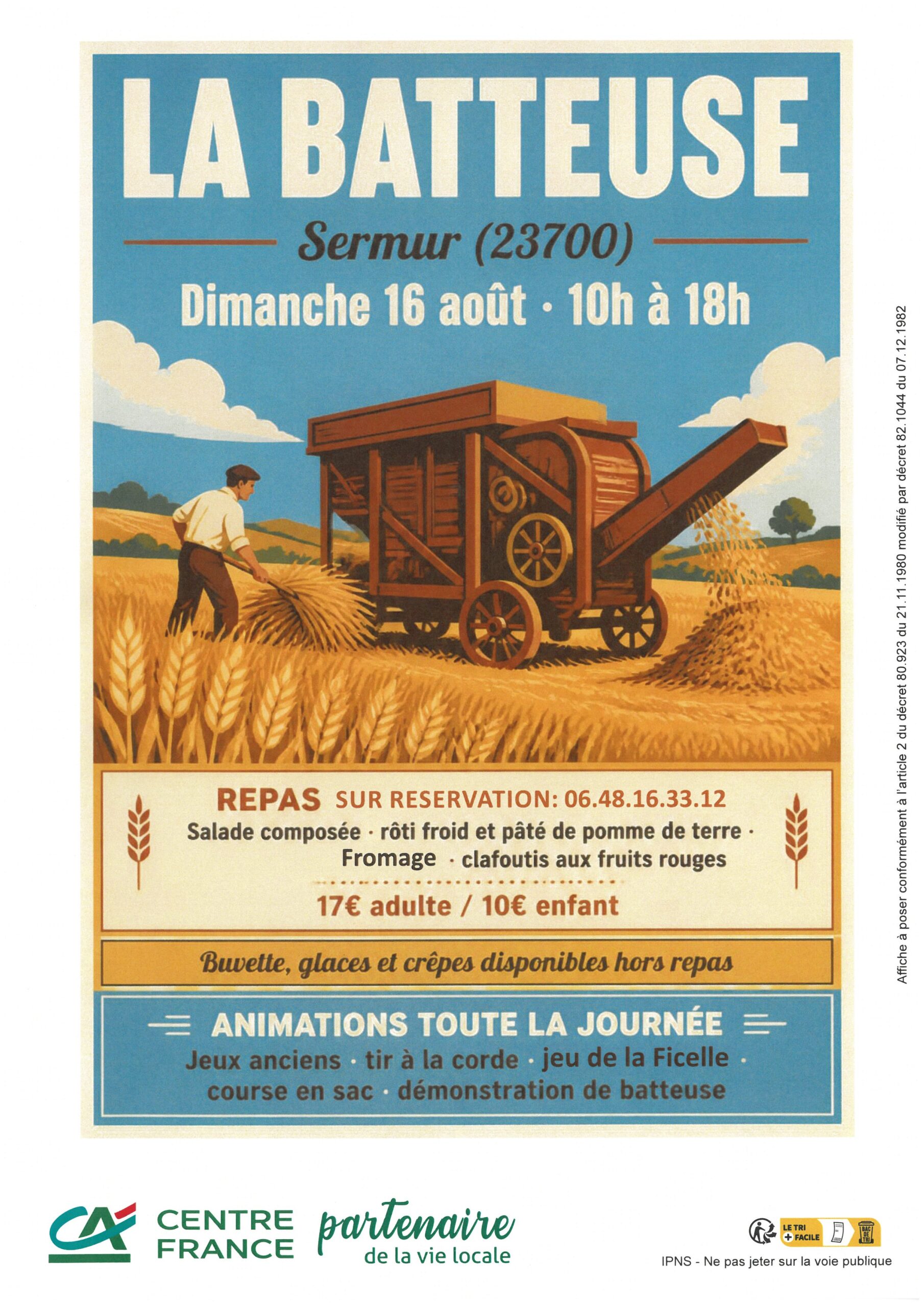 Fête de La Batteuse à Sermur Sermur 2026-08-16