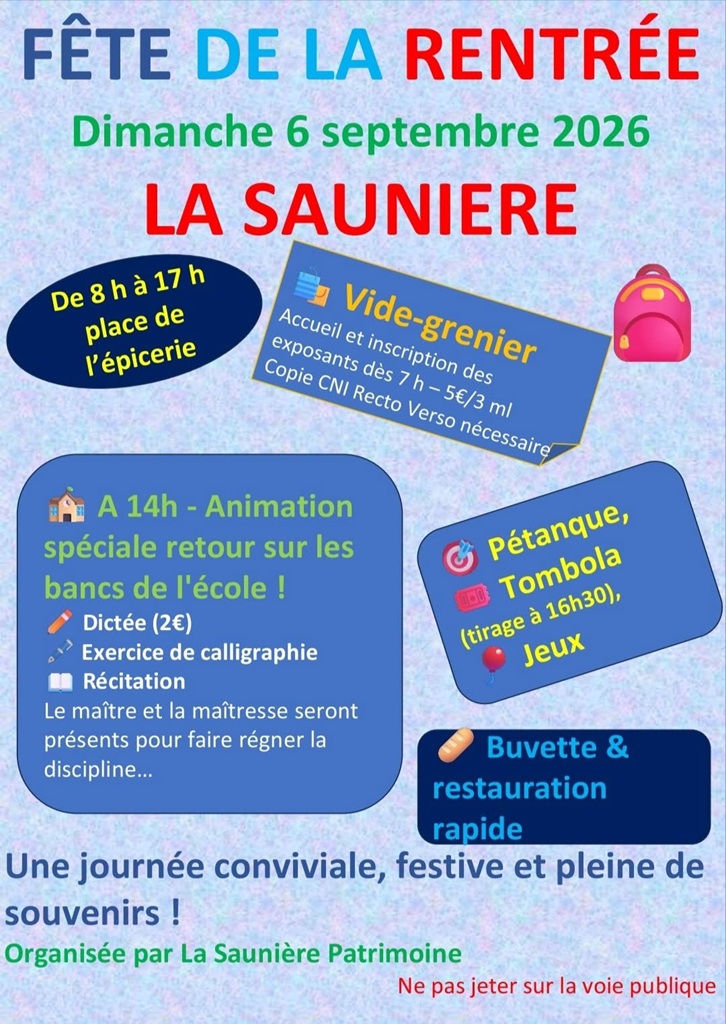 Fête de la rentrée La Saunière