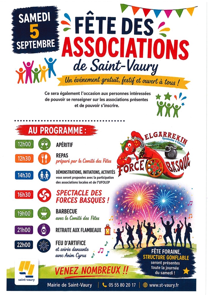 Fête des associations et spectacle de forces basques Saint-Vaury