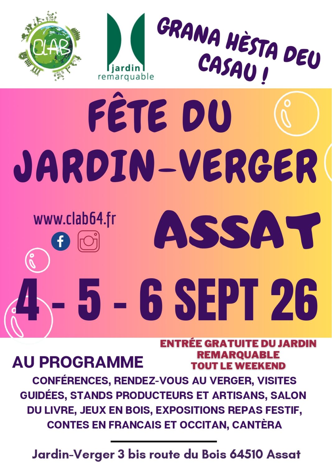 Fête du Jardin-verger Conservatoire Jardin-verger Conservatoire Assat